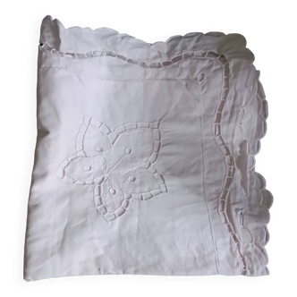 Hand embroidered pillowcase. Days and embroidery.