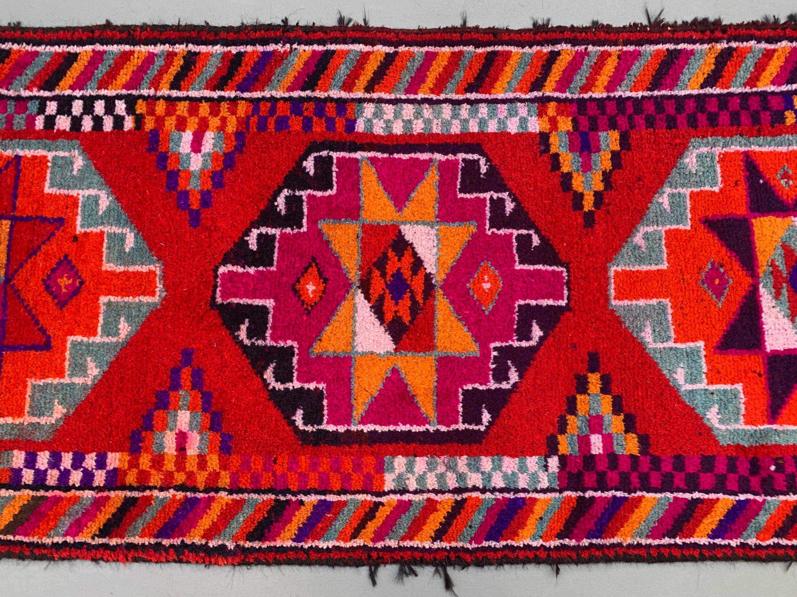 Vintage Turkish  Tribal Runner 417x94 cm veg dye wool rug tribal, handmade