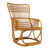Fauteuil en rotin et en osier, années 1960