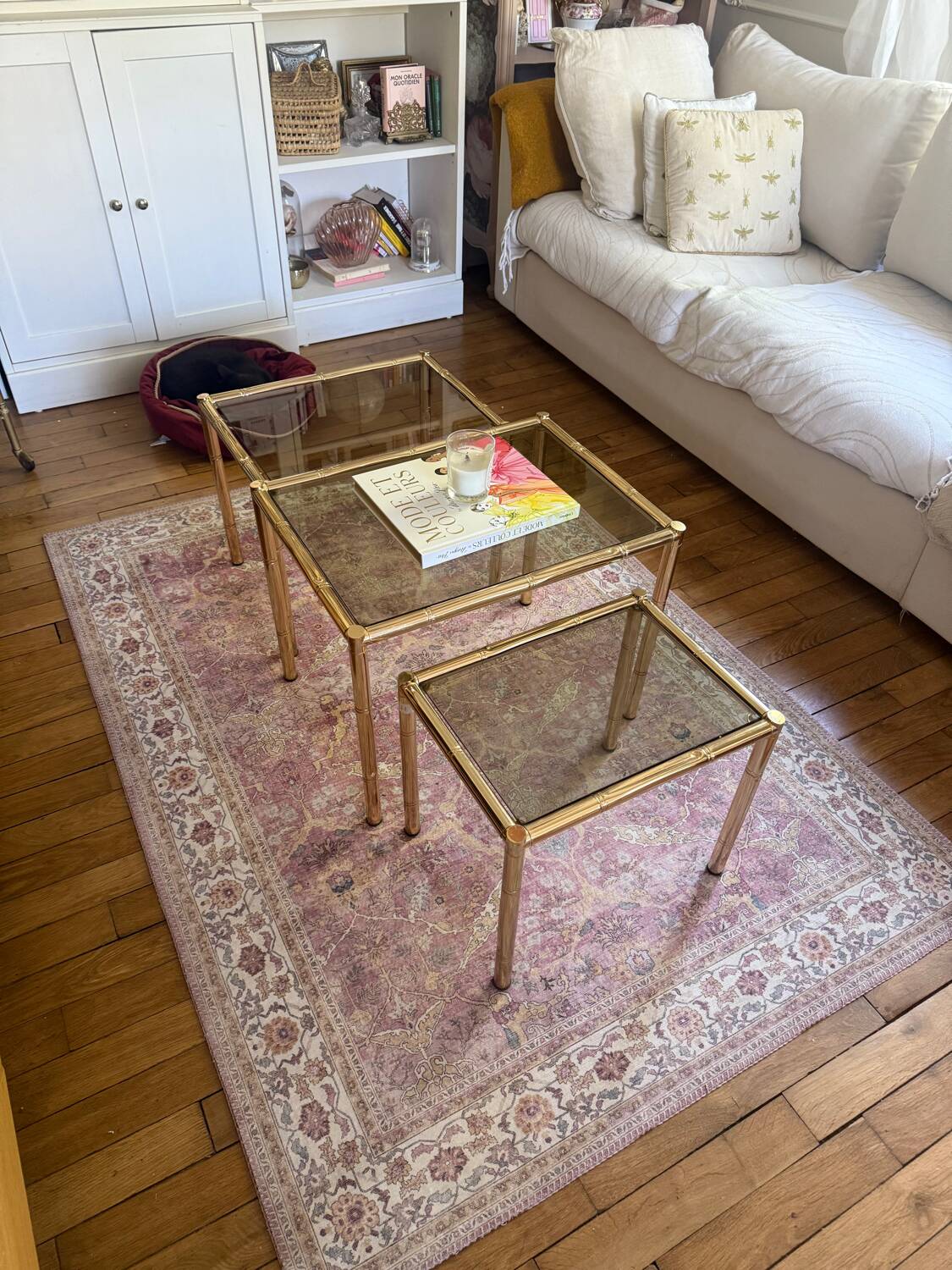 3 nesting bamboo tables