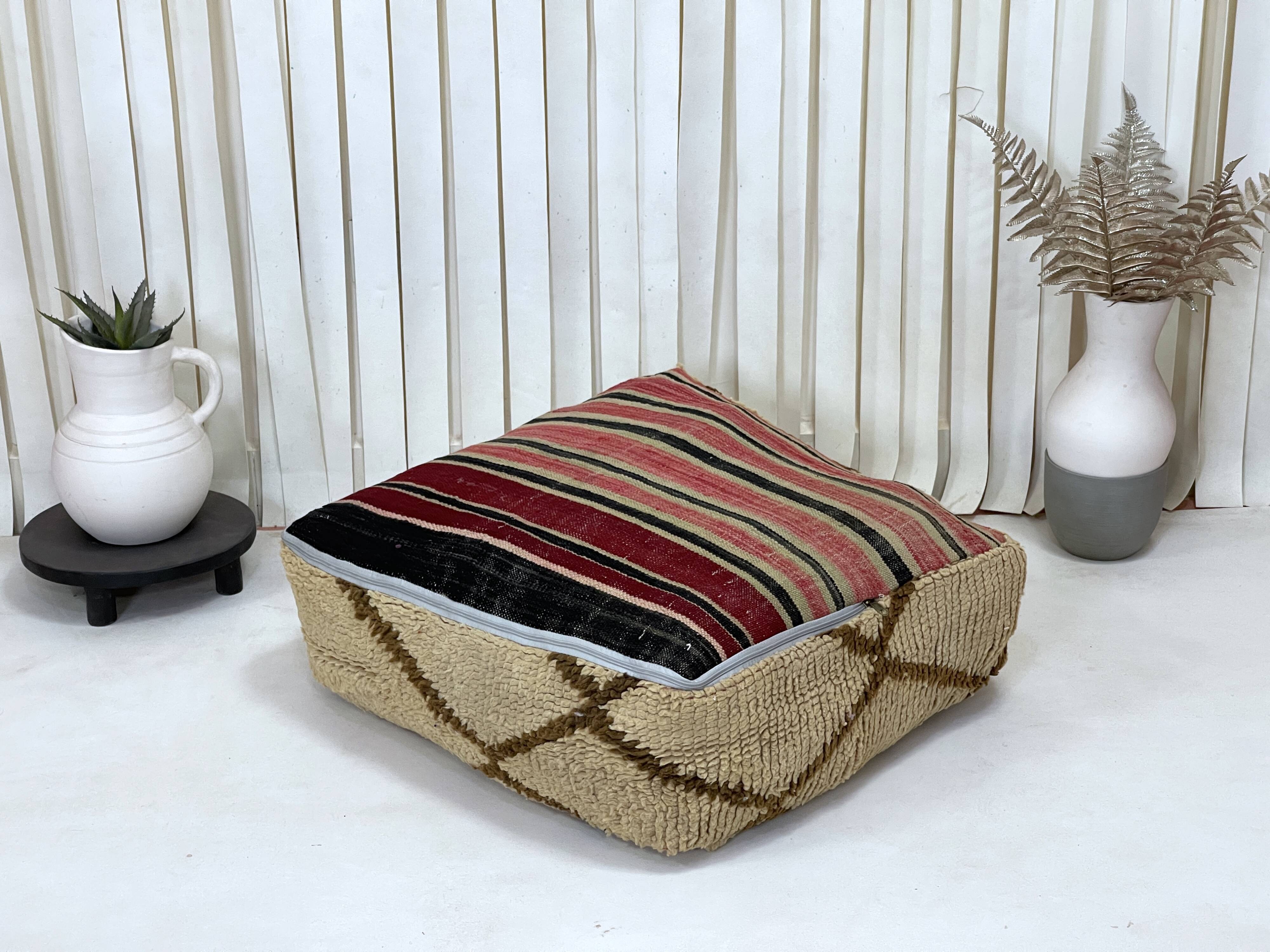 Moroccan kilim pouf
