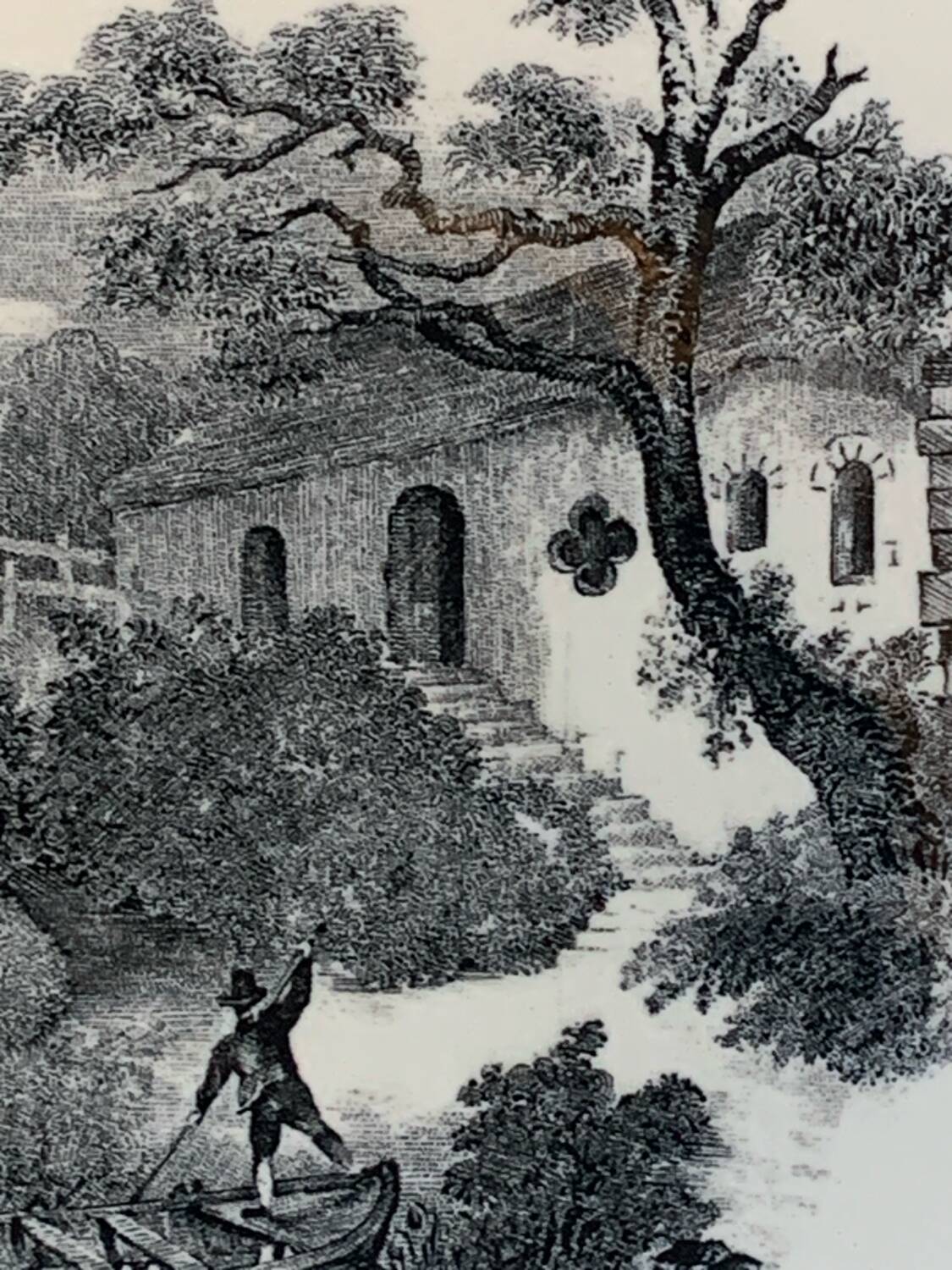 Neuf assiettes à dessert anciennes Boch La Louvière