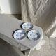 Set of 3 blue plates from Gien pottery, Fleurette model, D22.5.