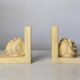 Pair of Neo-Classical Camellia Alabaster Bookends - 1940s