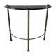 Half-moon console in glass and brass