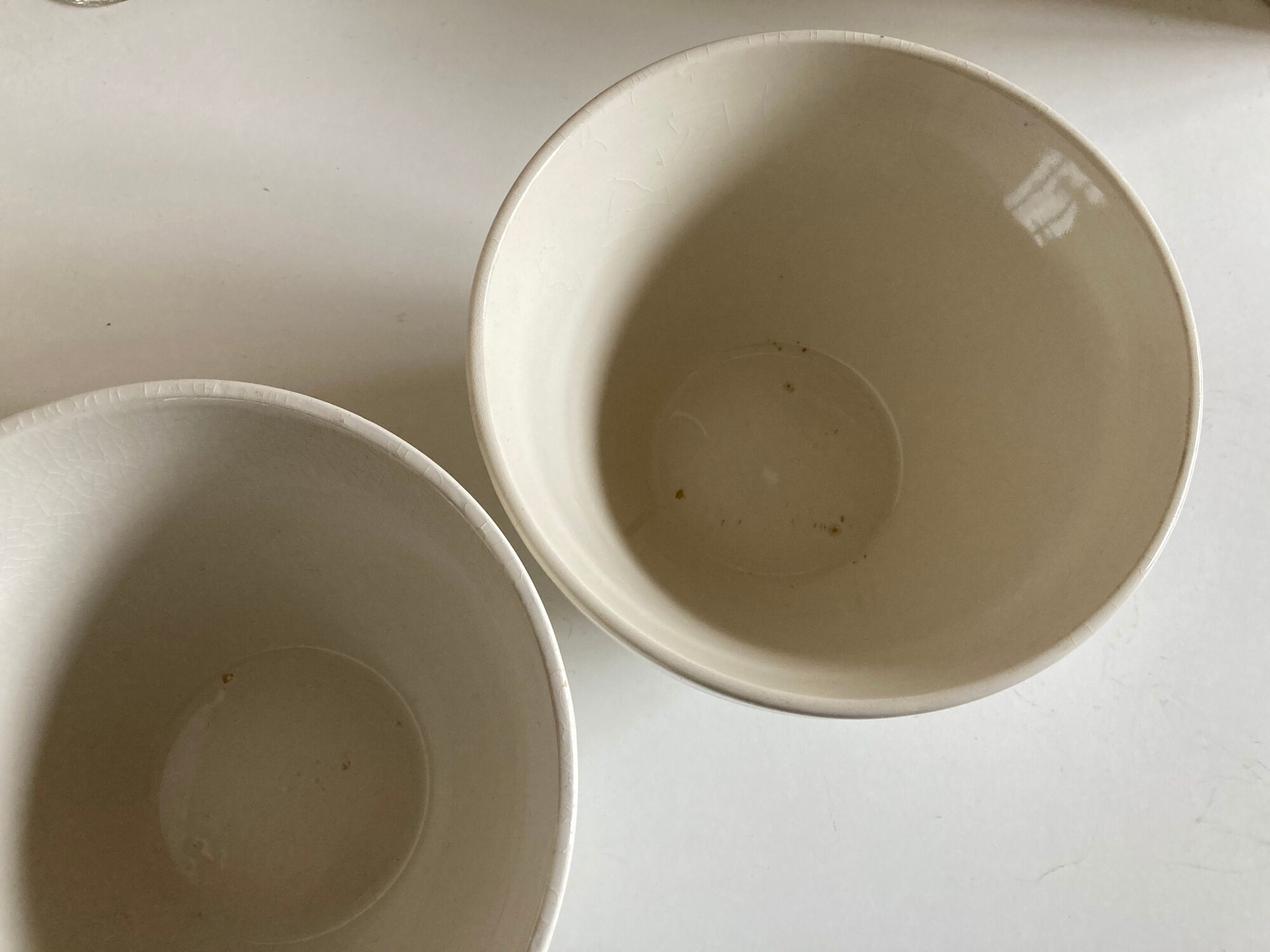 Set of 3 bowls in faience English iron land 1900 mixing bowl 30