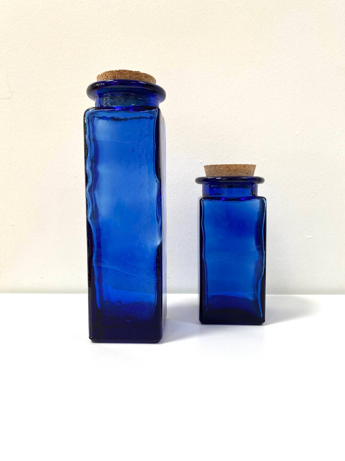Vintage cobalt blue glass jar
