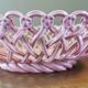 Large basket in pink slip signed Pichon