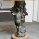 Bronze and marble guéridon, Psyche and Cupid, Auguste Moreau (1834-1917)