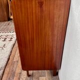 Commode en teck pieds compas 1960 vintage