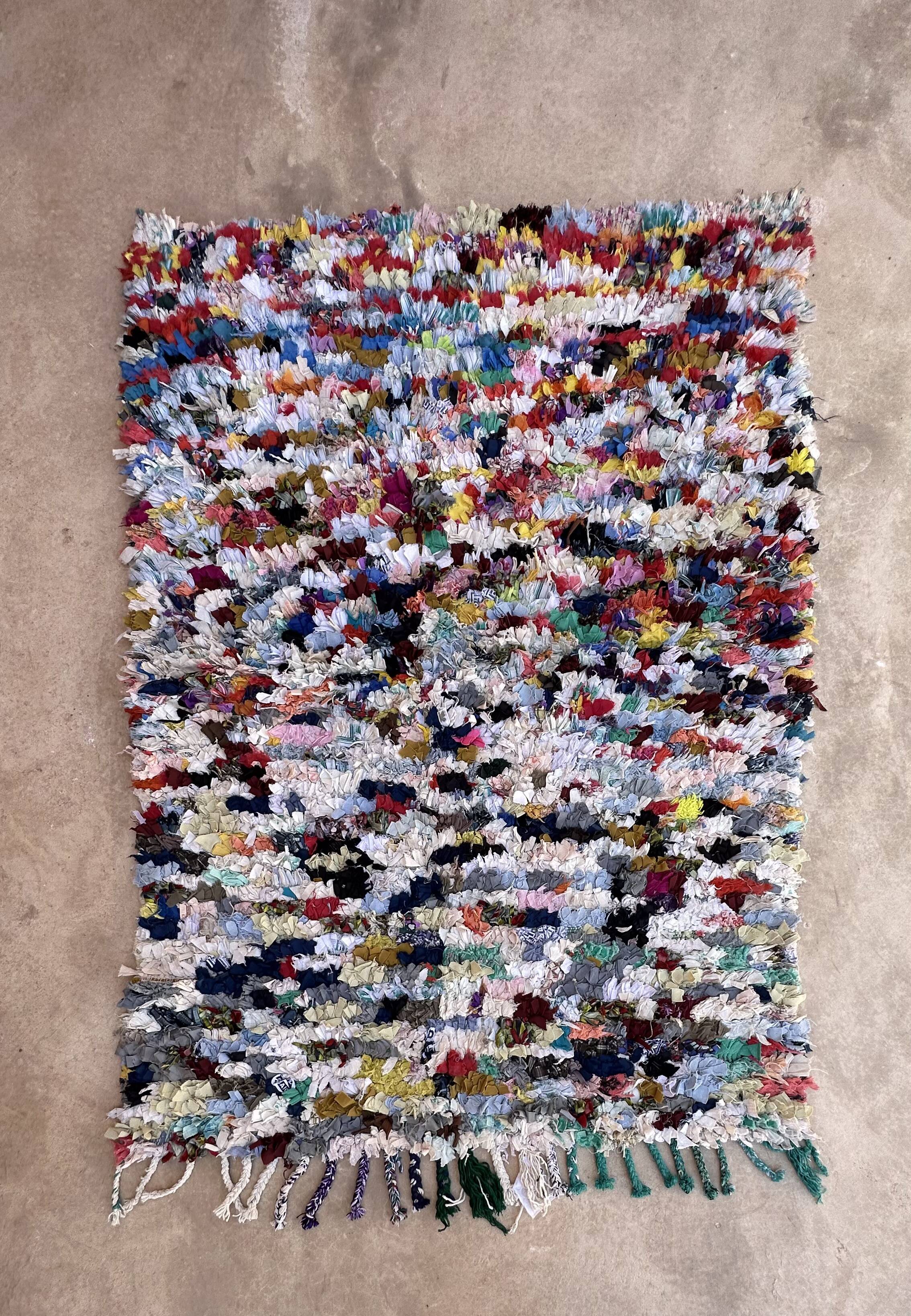 Moroccan carpet boucherouite colored - 117 x 159 cm