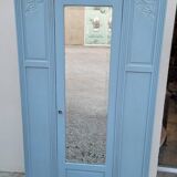 Parisian Art Deco armoire with beveled mirror and painted decoration