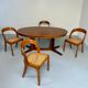 Set of 4 Baumann chairs, Gondola model, wood and cane, 70s