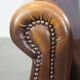Dark brown cow leather English style armchair