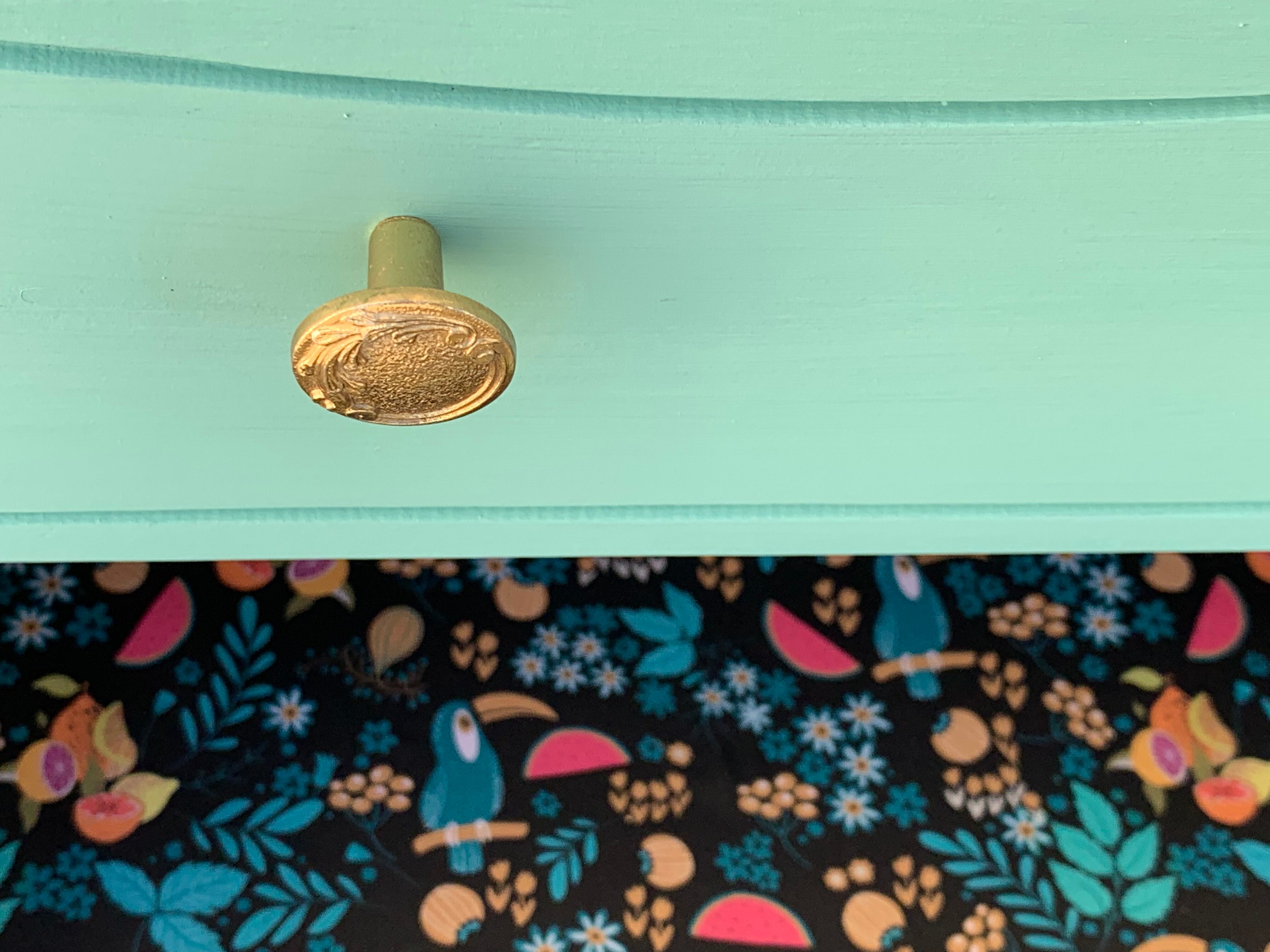 Vintage mint green chest of drawers 1950