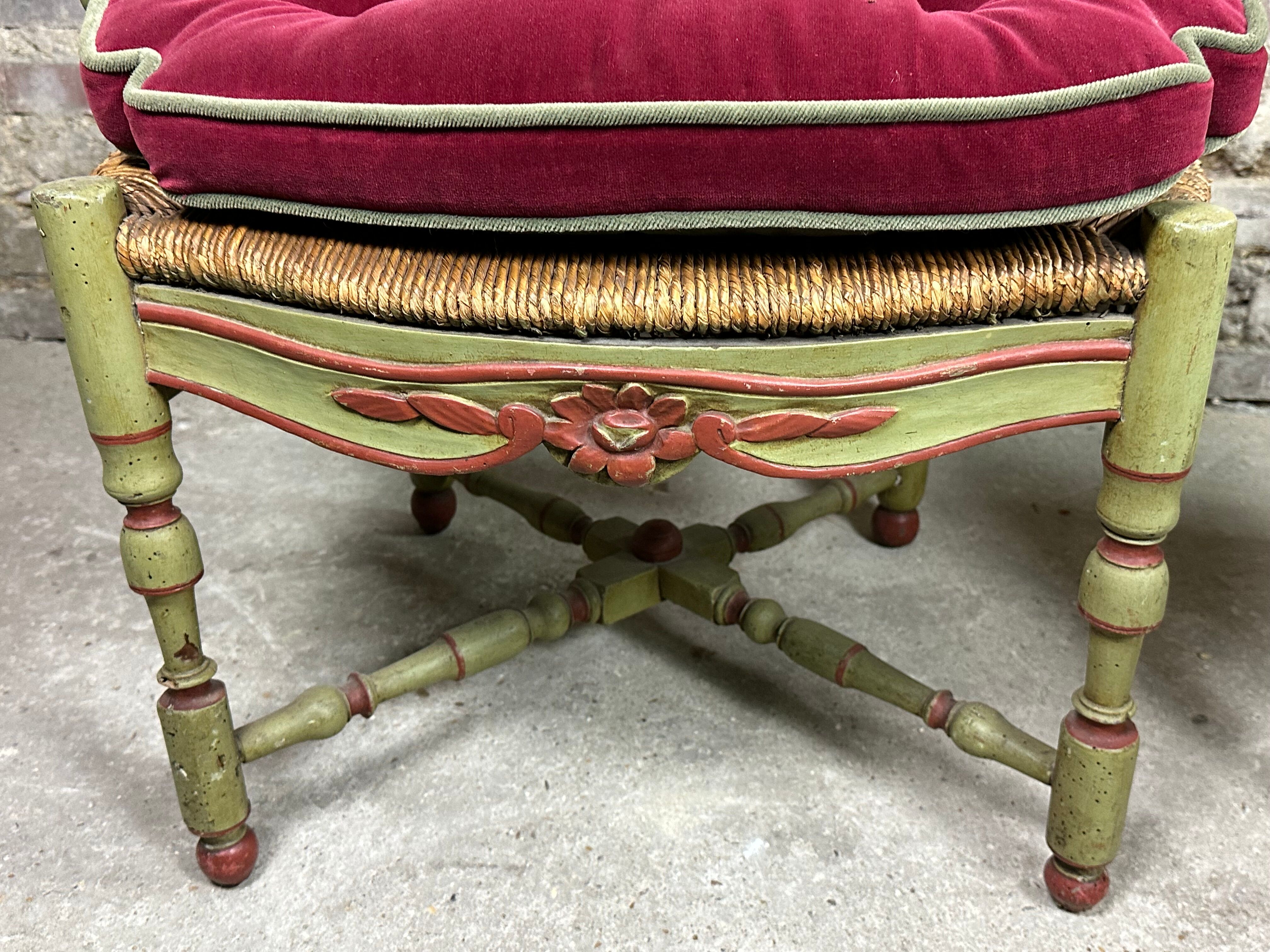 Pair of provençal straw armchairs late nineteenth