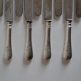 12 antique metal silver monogram table knives