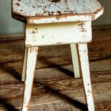 Workshop stool in antique patinated solid wood