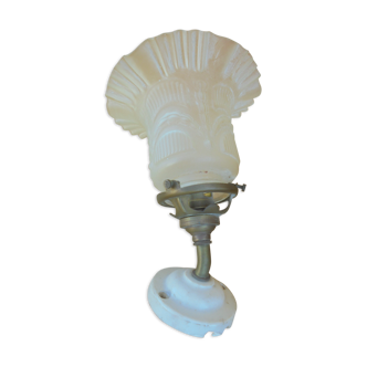 Applique tulipe verre et porcelaine