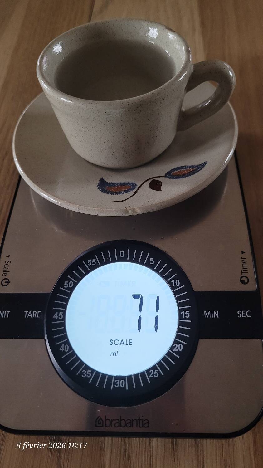 5 cups and saucers St Amand earthenware