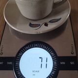 5 cups and saucers St Amand earthenware