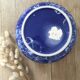 Blue & white marbled ceramic vase, pot cover