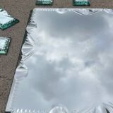 Beveled mirror glass - knife holders, bottle coasters