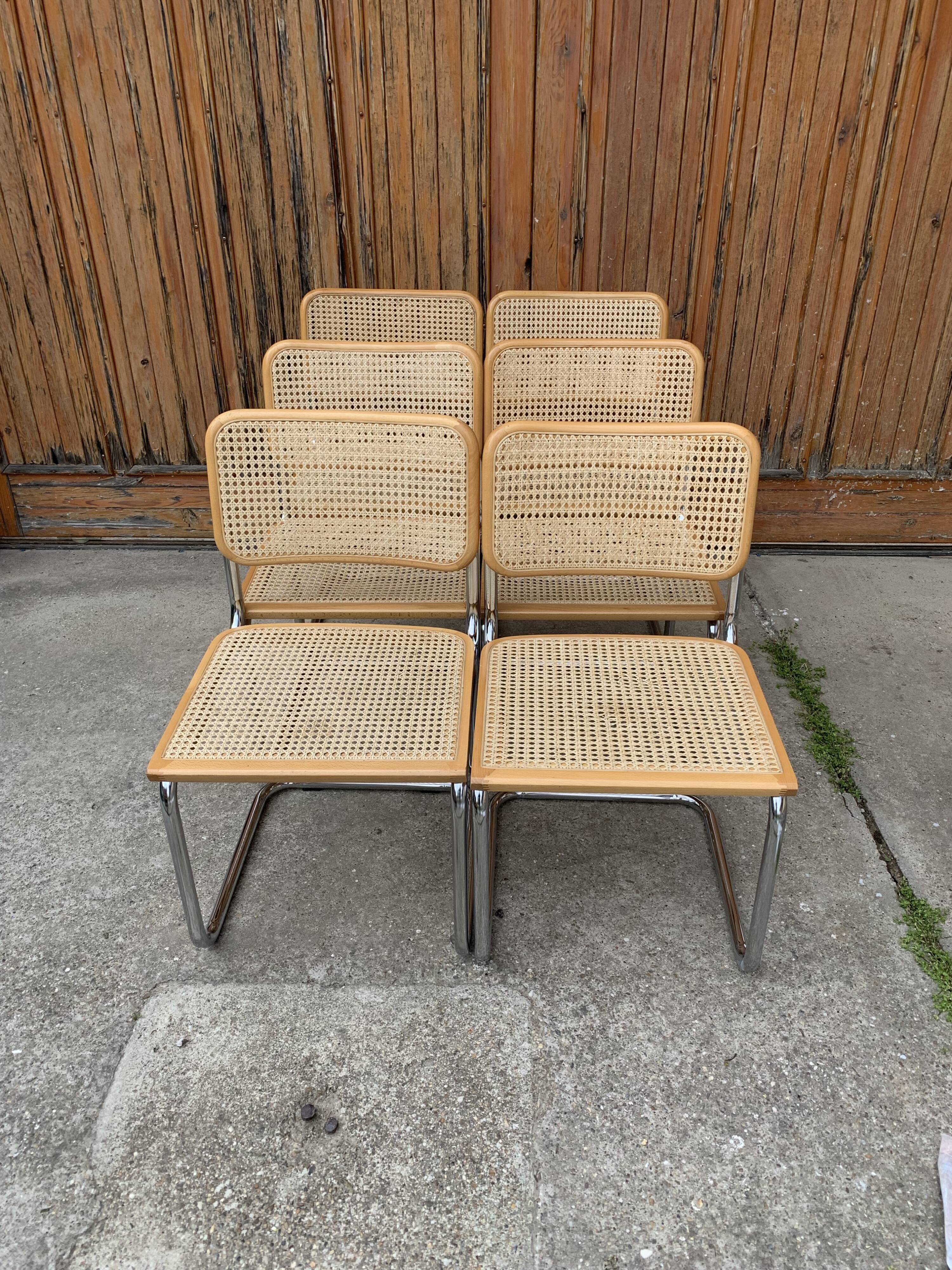 6 chaises Cesca de Marcel Breuer