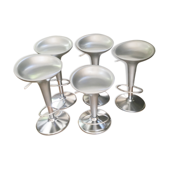 Set de 5 tabourets de bar " Bombo" dessiné par Stefano Giovannoni pour Magis