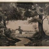 Painting drawing landscape campaign XXth