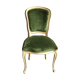 Wooden chair and green velvet in neoclassical style Flamant