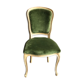 Wooden chair and green velvet in neoclassical style Flamant