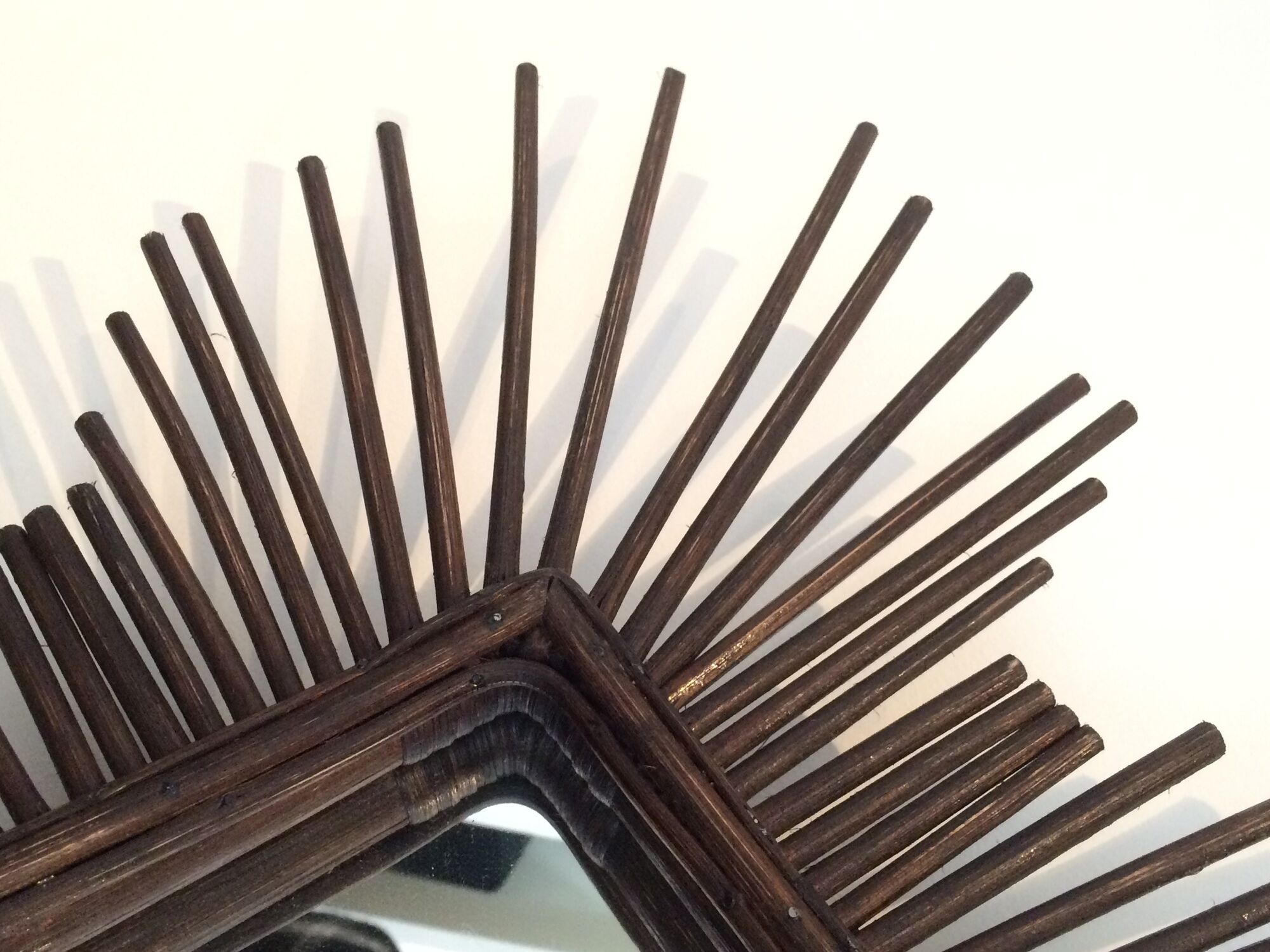 Miroir soleil années 60/70 - 62x62cm