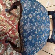 Set of 6 English Chippendale chairs from the 19th century – Mahogany, jacquard fabric