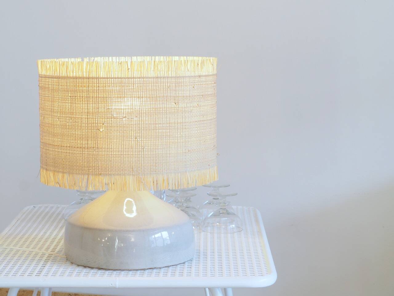 Large enamelled ceramic lamp by Jean CHATONEY