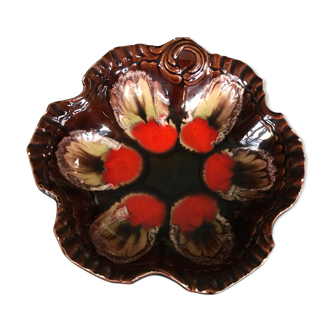 Vintage flat fruit cut in polychrome ceramic from vallauris