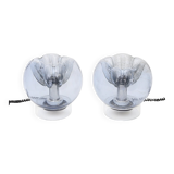 Murano glass table lamps with gold leaf inclusions, 1970s, set of 2.