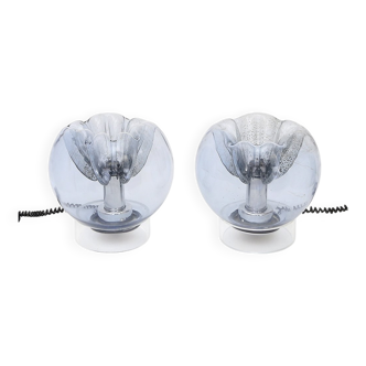 Murano glass table lamps with gold leaf inclusions, 1970s, set of 2.