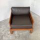 Modernist armchair in exotic wood and leather