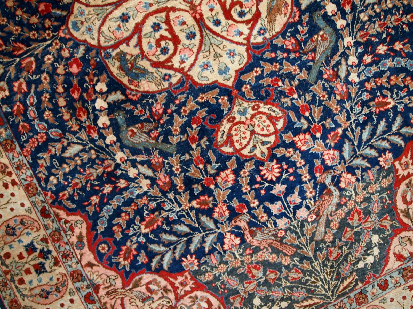 Tapis antique fait main Tabriz persan 190cm x 292cm (1920s)