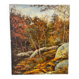 Forêt de Fontainebleau, signé R Vacher