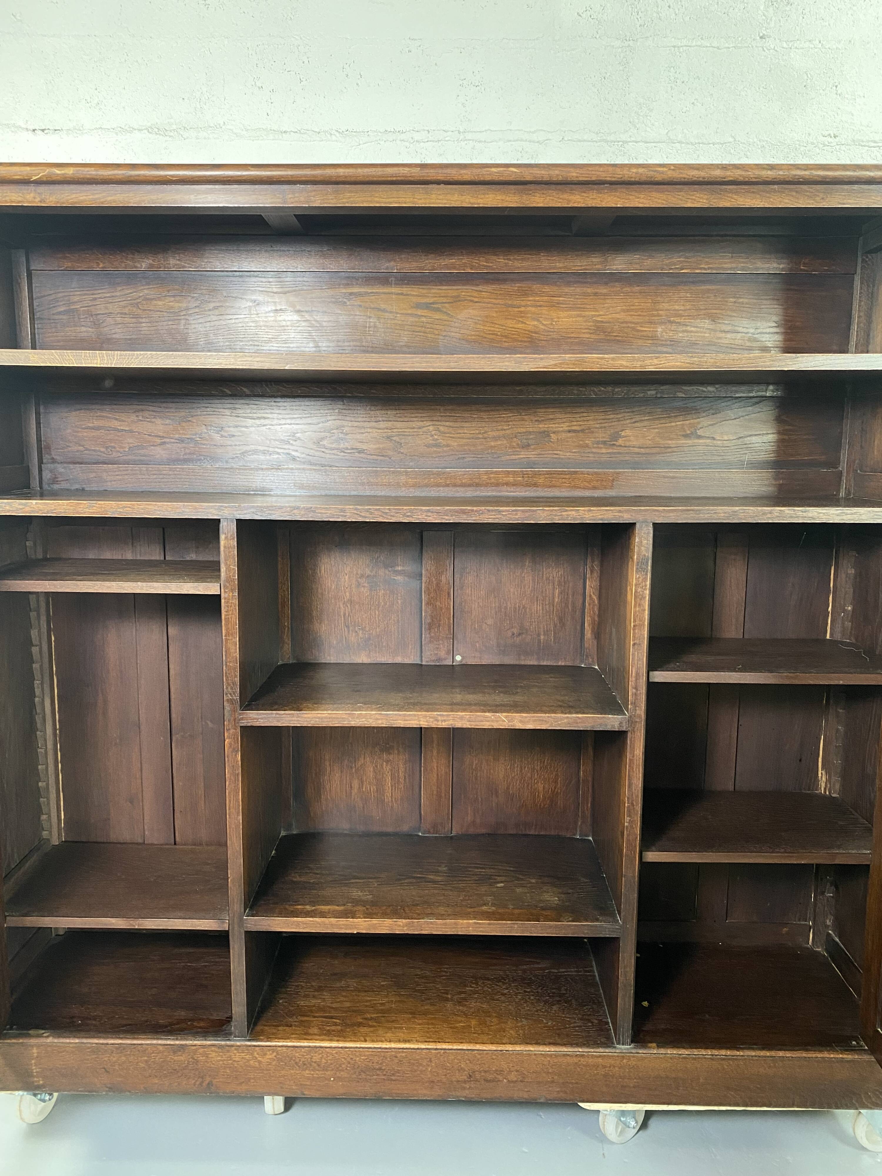 Large vintage wooden bookcase