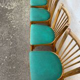 Set of 4 green Baumann 153 chairs