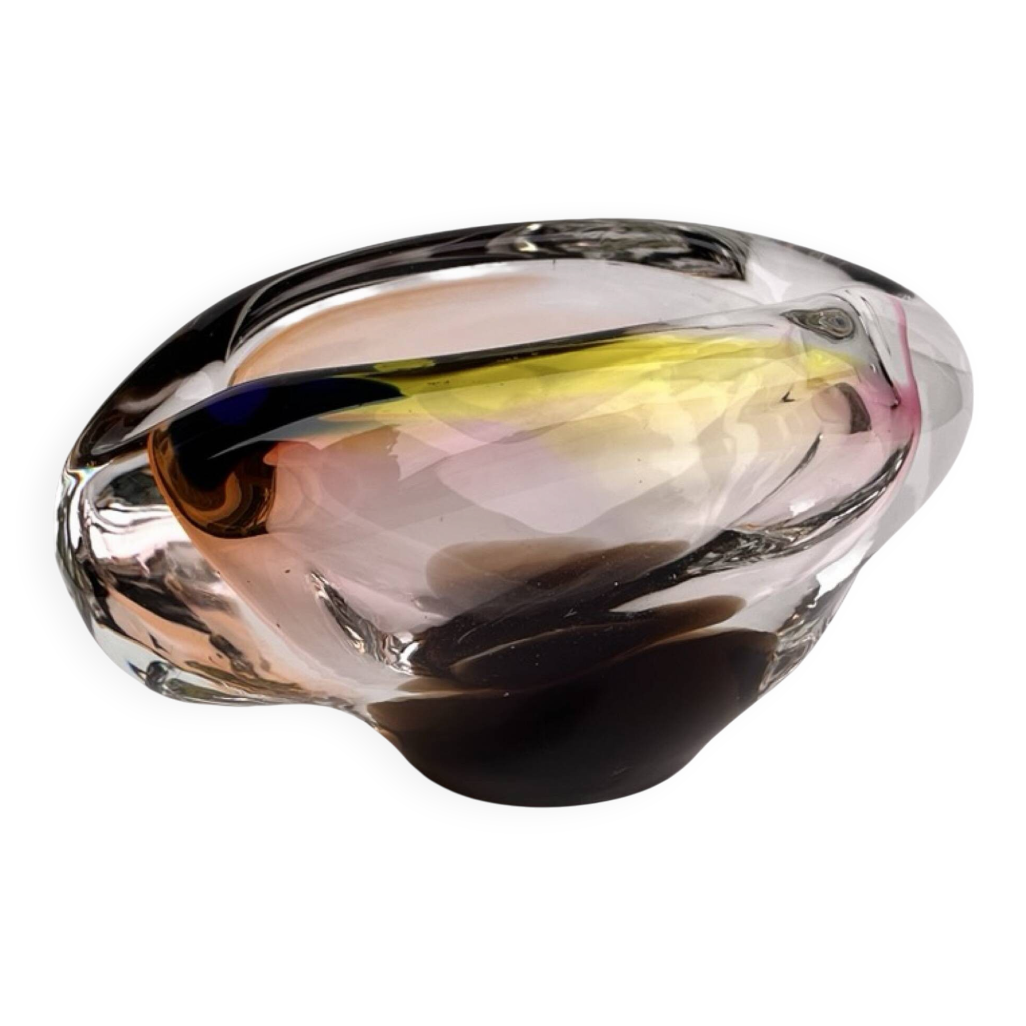 Cendrier en verre, conçu par Jozef Rozinek, Borocristal Nový Bor, Tchéquie 1970