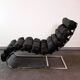 Metal and leather long chair 1970