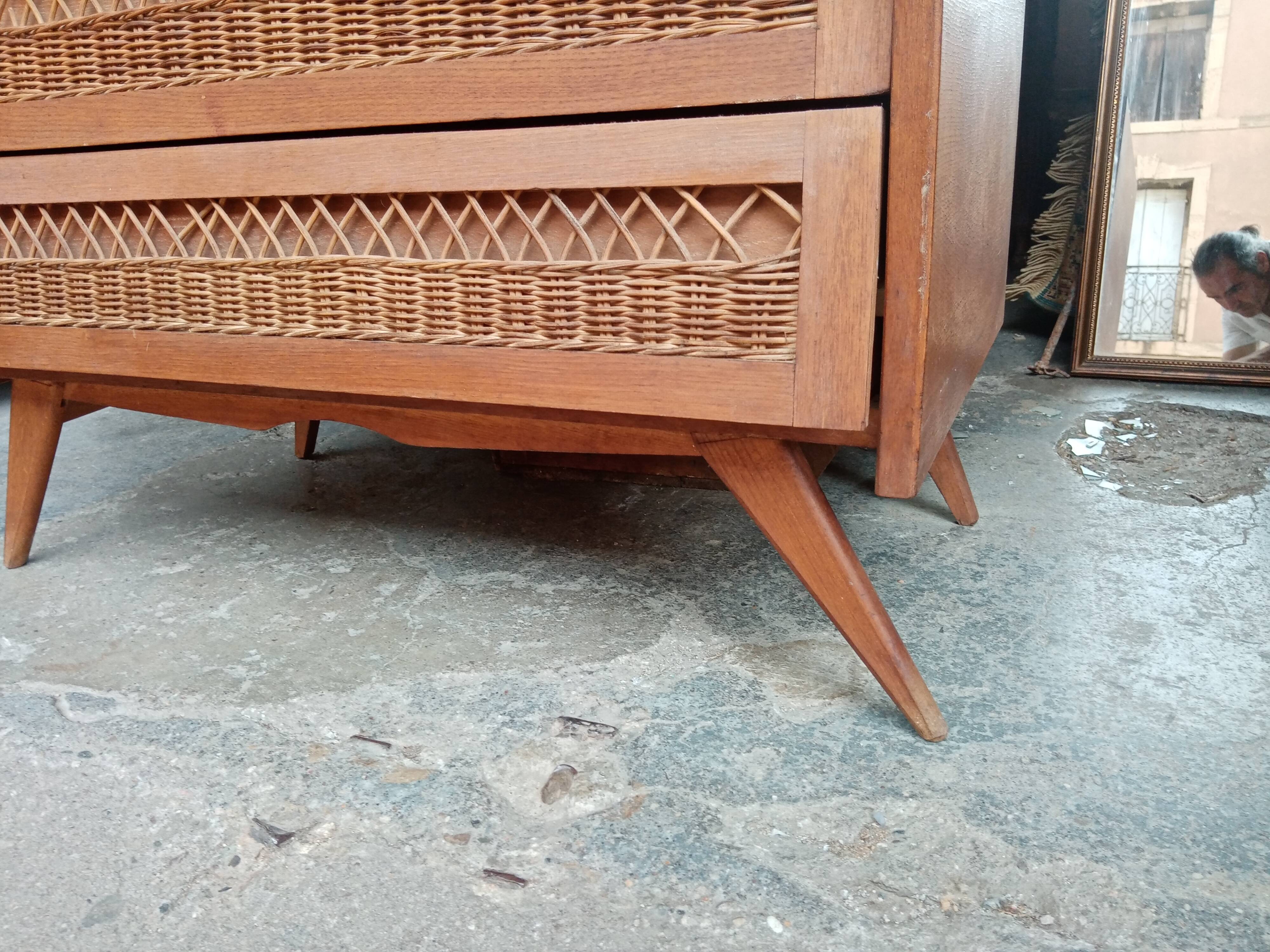 Chest of drawers vintage foot compass 3 drawers