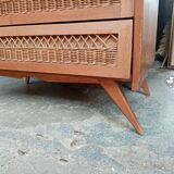 Chest of drawers vintage foot compass 3 drawers