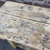 Table industrielle primitive établi en bois naturel brut vintage bohême commerce magasin