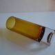 Vintage 70s 1970s roll vase, two-tone amber blown glass