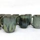 9 small denbac ceramic/flamed stoneware cups/glasses/mugs/liquor mugs • art deco • 1930